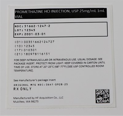 51662124727 Promethazine Pouch Label